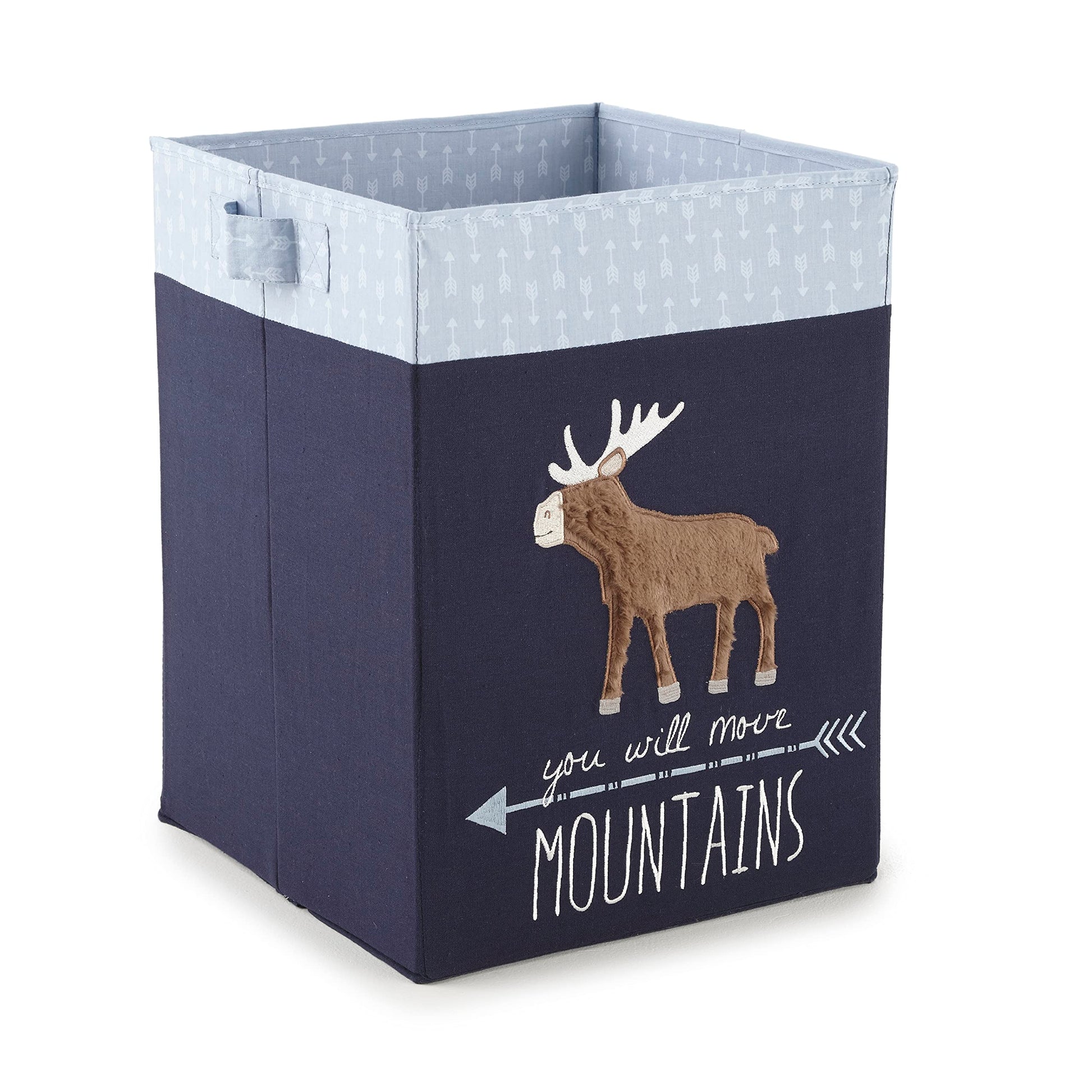 Levtex Baby - Trail Mix Nursery Hamper - Rectangular Fabric Hamper - Moose - Blue, Navy And Brown - Nursery Accessories - Size: