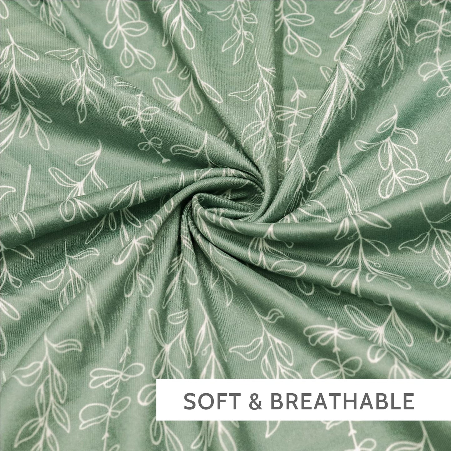 Hnhuaming Green Sage Nursing Pillow Cover, Breastfeeding Pillow Slipcover For Baby Girls/Boys, Soft Snug Fits On Newborn Feeding