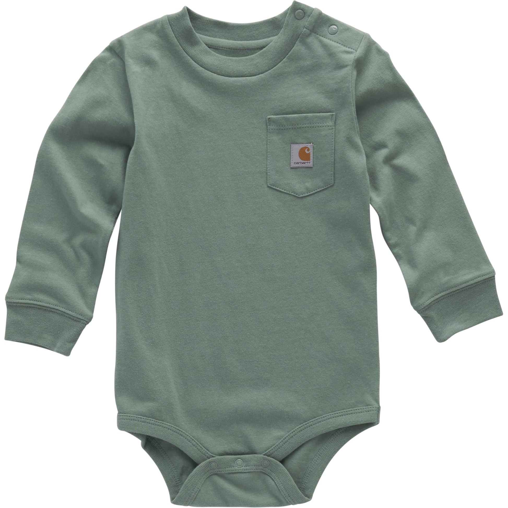 Carhartt Long-Sleeve Pocket Bodysuit, Patina, 3 Months