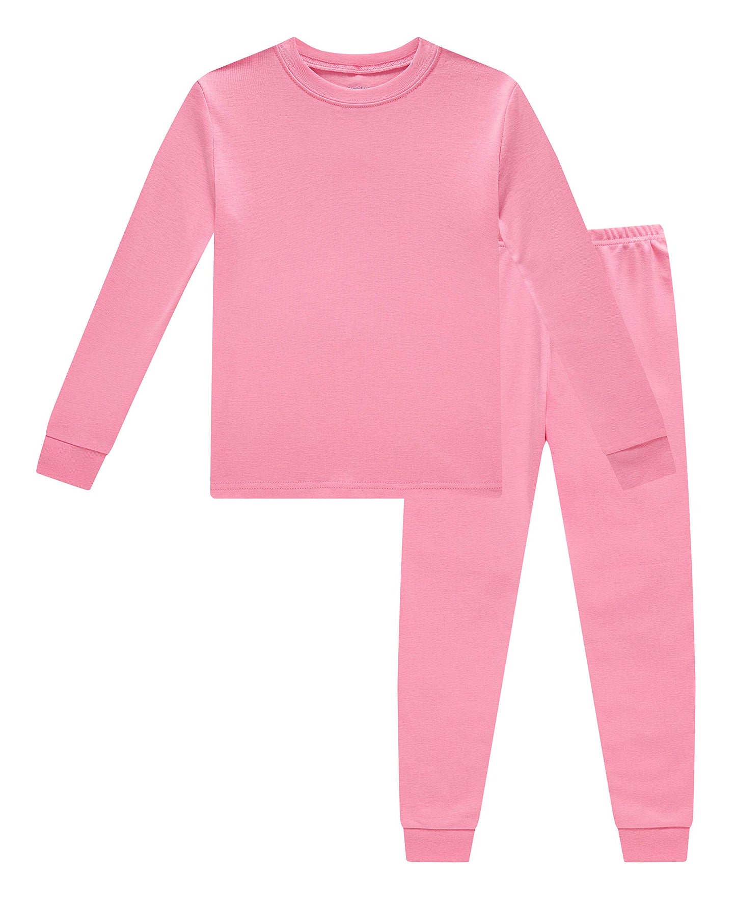 Family Feeling Boys Girls Kids Pajamas Solid Colors 2 Piece Pajama Set Cotton Pink Size 14