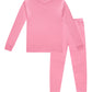 Family Feeling Boys Girls Kids Pajamas Solid Colors 2 Piece Pajama Set Cotton Pink Size 8