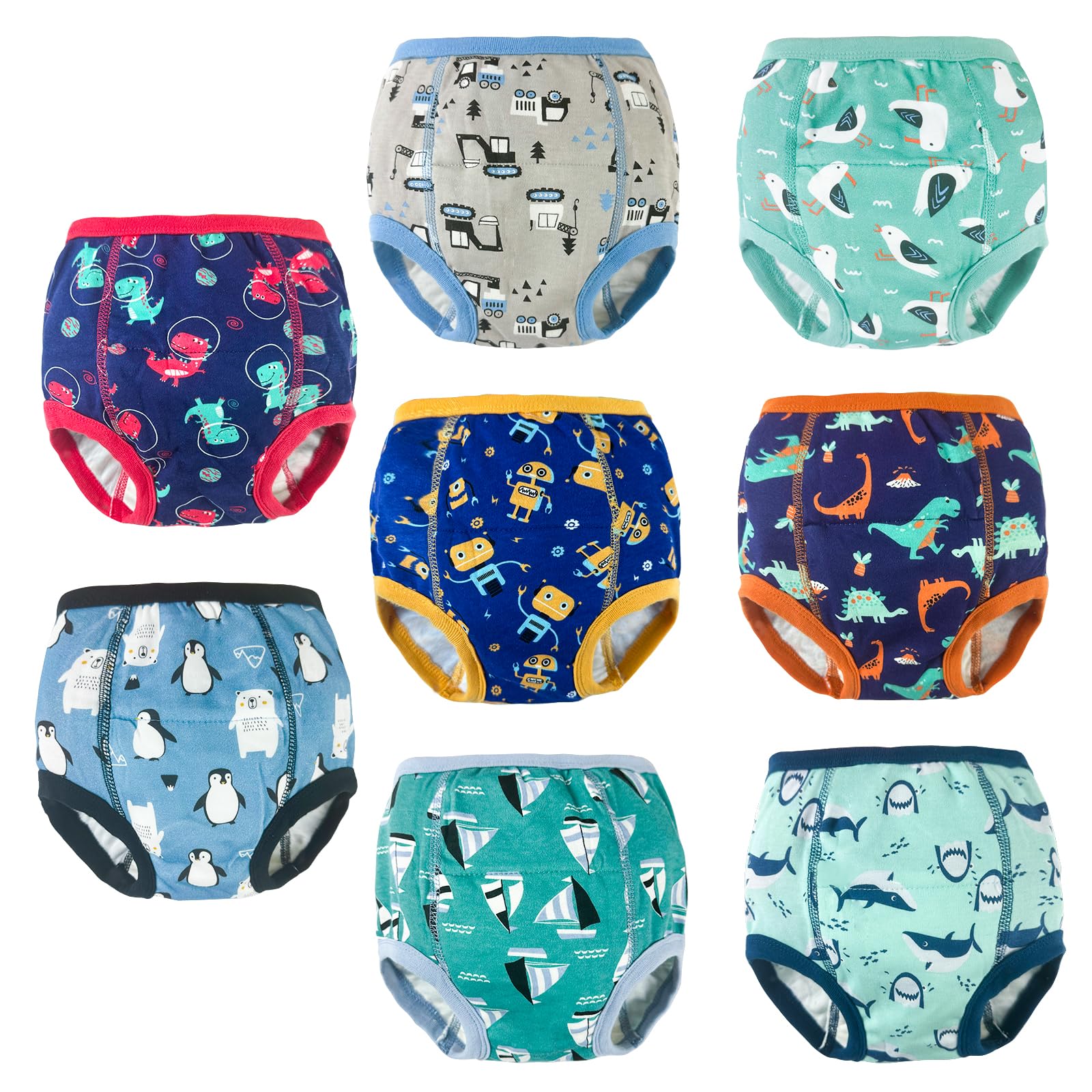 Smulpooti 8 Packs Reusable Potty Training Underwear For Boys For Potty Training And Strong Absorbent Toddler Training Underwear