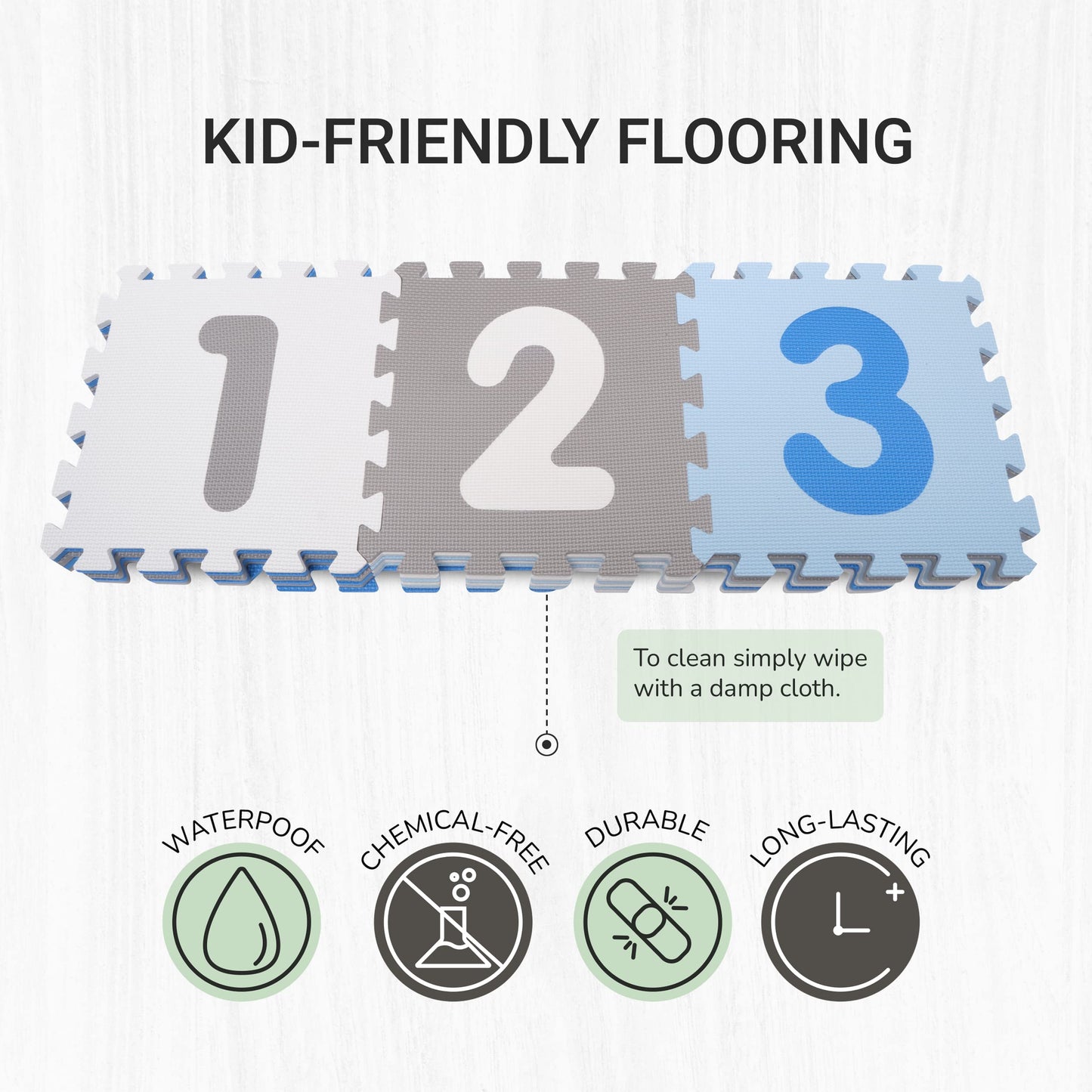 Tadpoles Foam Playmats for Kids, 36 Interlocking Tiles Teach the ABCs and Numbers 0-9, Total Floor Coverage 74    x 74    (36 Sq