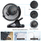 Portable Clip On Fan, Clip Stroller Fan, Usb Rechargeable Personal Mini 360? Rotate Cooling Table Fan For Home Office Car Seat C