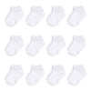 Hudson Baby Unisex Cotton Rich Newborn And Terry Socks, White No-Show, 0-6 Months