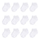 Hudson Baby Unisex Cotton Rich Newborn And Terry Socks, White No-Show, 6-12 Months Us