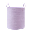 MOJOSCEND Purple Hamper Laundry Basket for Nursery Kids Lavender hamper for Girls Cotton Rope Baby Hamper in Bedroom