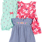 Simple Joys by Carters Baby 3-pack Romper, Sunsuit and Dress, mint cherries/navy stripe/pink floral, 3-6 months