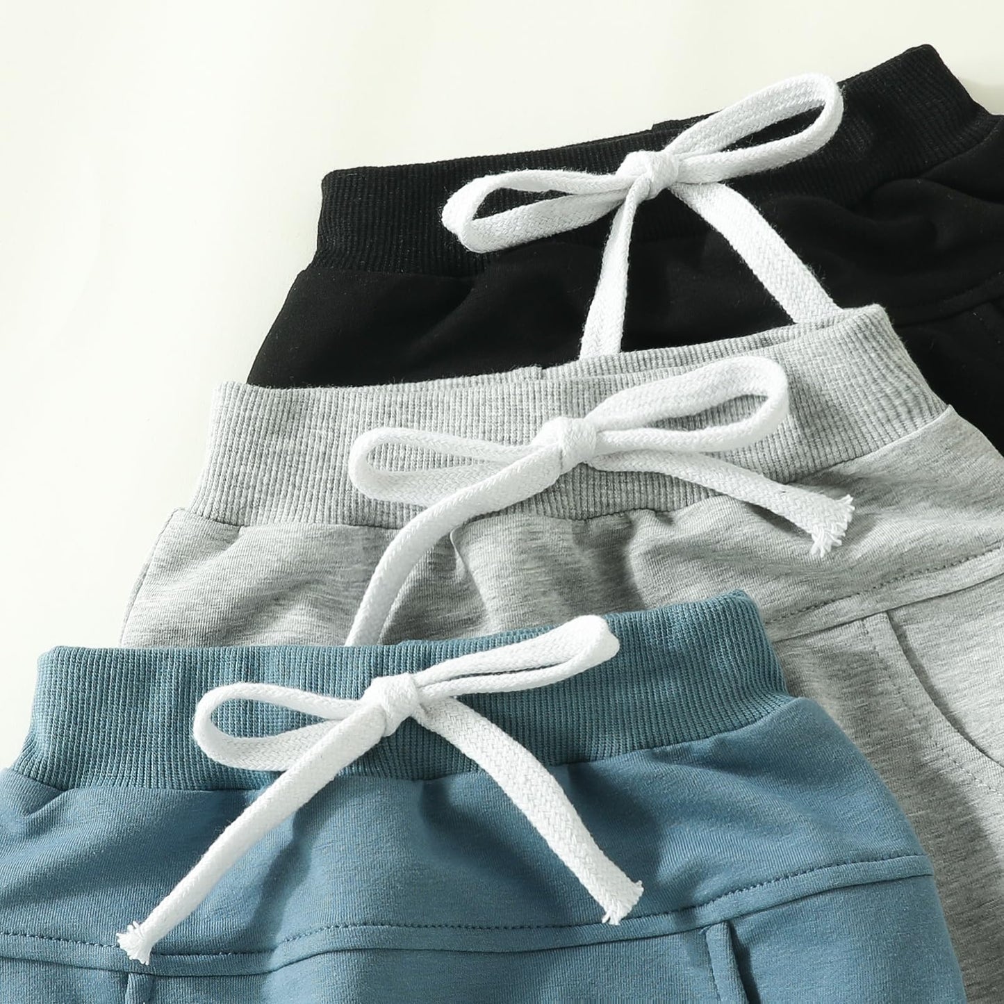 Yoawdats Baby Boys' 3-Pack Pull-On Jogger Pants Knit Pants Classic Fit Elastic Waist Kids Toddler Pants Multipacks Long Pants, B
