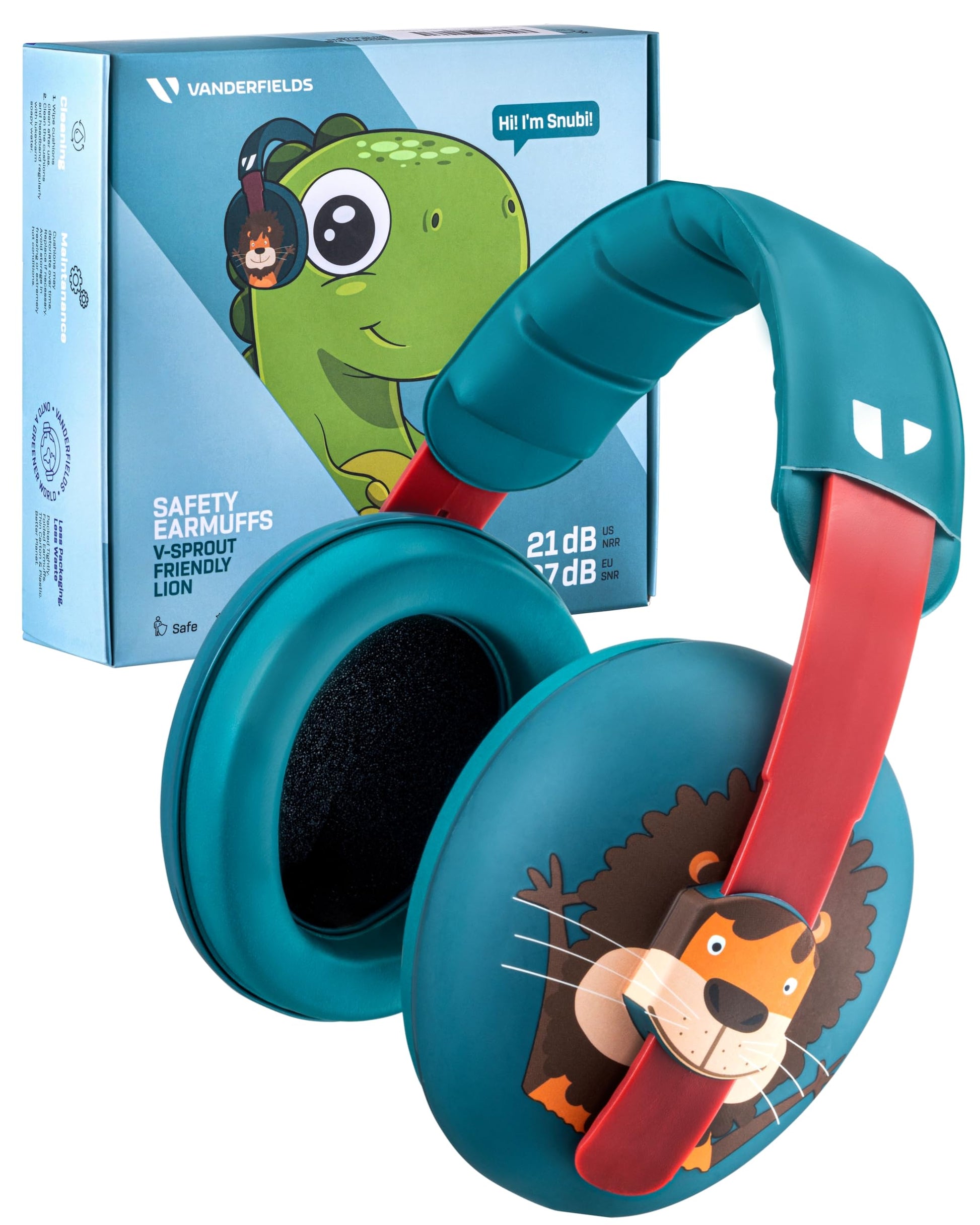 Vanderfields Baby Ear Protection Noise Cancelling Headphones For Babies, Toddlers, Infants 3 Months To 2 Years,Friendly Lion