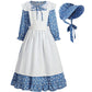 ReliBeauty Pioneer Girl Dress Colonial Prairie Costume Blue 150