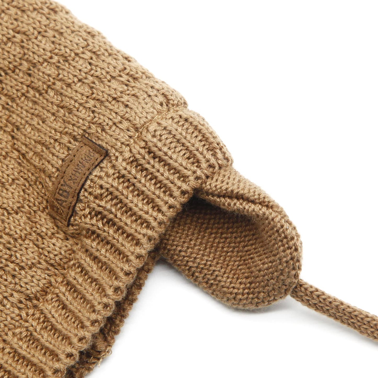 Duoyeree Kids Baby Hat Soft Warm Cable Knit Beanie Toddler Girl Fall Winter Hats(Net-Brown,12-18 Months)