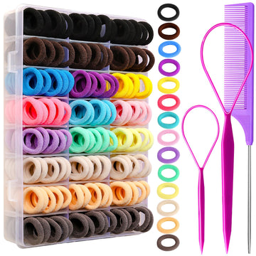 Ygdz Baby Hair Ties, 280 Pcs Cotton Toddler Hair Ties, Seamless Soft Small Elastics Hair Bands With Organizer Box, Hair Accessor