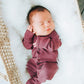 L'Ovedbaby Baby Girls Organic Snap One-Piece Footies, Eggplant, Preemie/Nb 4-7 Lbs Us
