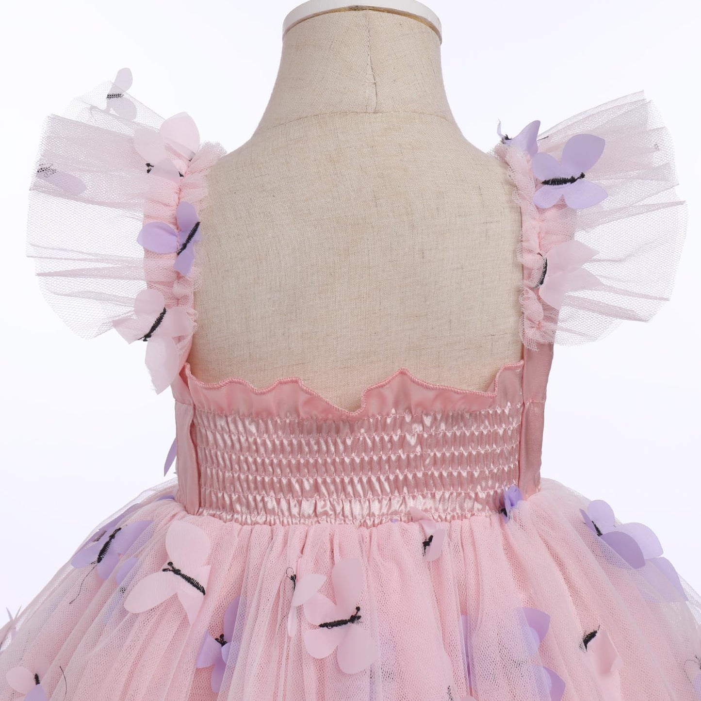 Idopip Baby Girls Butterfly Tutu Dress Summer Sleeveless Backless Princess Birthday Party Dresses Toddler Girl First Communion P
