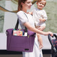 Lovevook Diaper Bag Tote, Large Baby Tote Bag, Travel Diaper Tote For Mom And Dad With Changing Pad And First Aid Bag,Purple