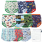 EZ Moms 10 Packs Reusable Potty Training Underwear for Boys Double Absorption Toddler Training Pants 2T-3T High Waist Dinosaur T