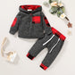 Konight Kids Toddler Infant Baby Boys Girls Winter Outfit Christmas Plaid Hoodie Sweatshirt Jackets Shirt+Pants Xmas Clothes Set