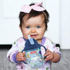 Nuby No Spill Flip N Sip 2 Handle Tritan 360 Weighted Straw Glitter Print - 8oz/ 240 Ml/ 12 M+, Colors Vary: Blue Space, Red Din
