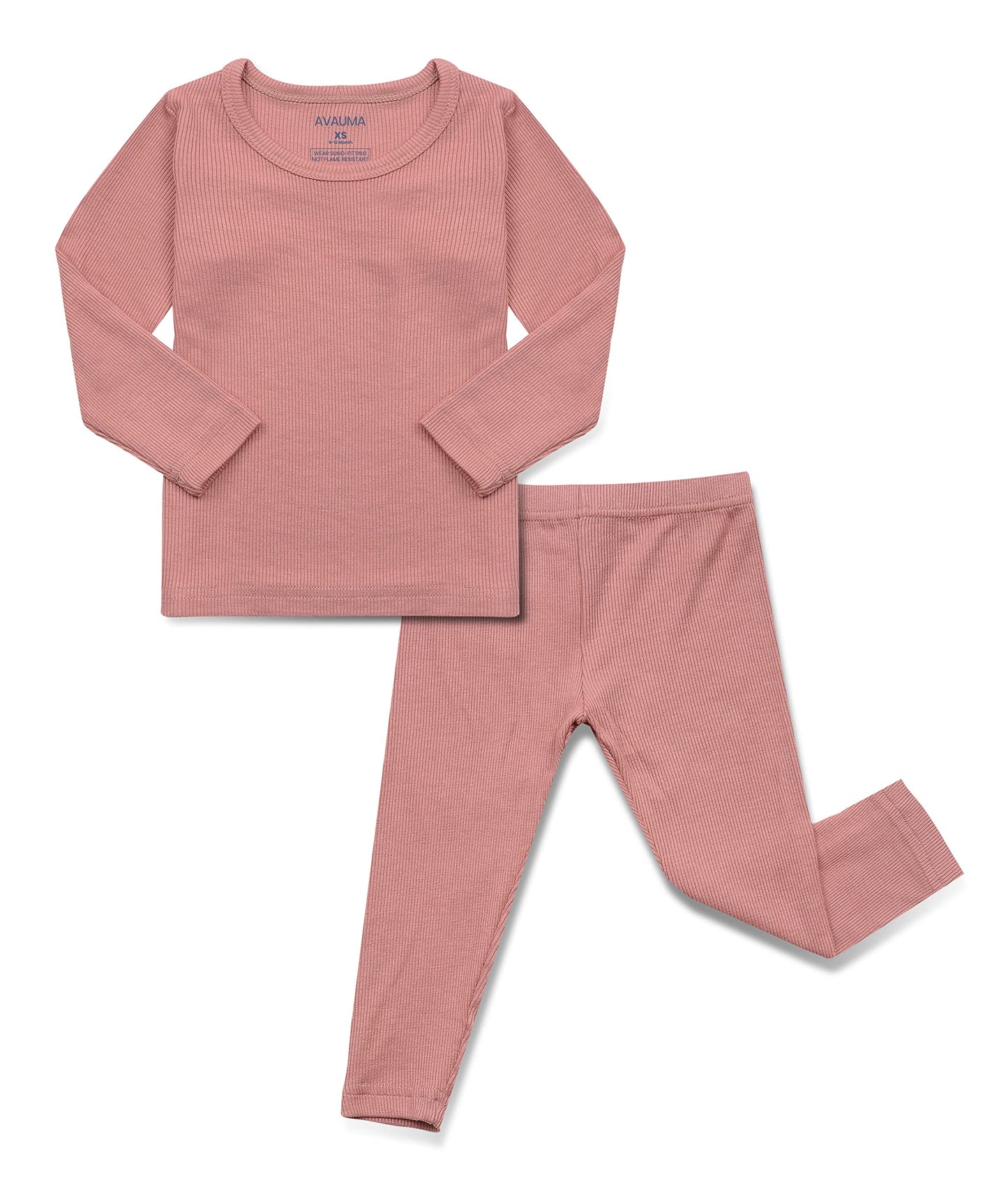 Avauma Baby Boys Girls Pajama Set Kids Toddler Snug Fit Ribbed Sleepwear Pjs For Daily Life Style (L/Indi Pink(L))