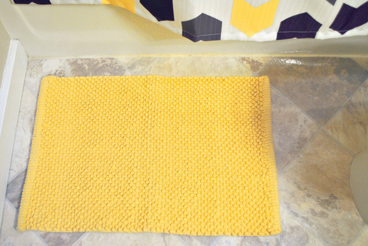 Dii Popcorn Bath Rug, 17X24, Yellow