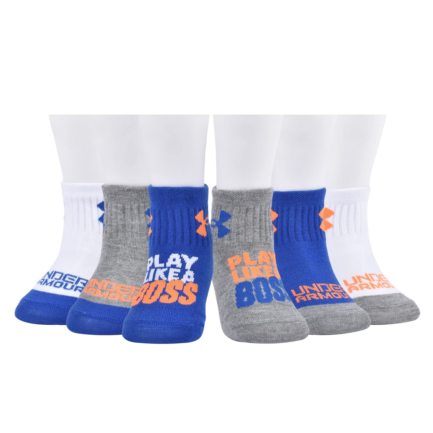 Under Armour Baby Boys Multi Pack Play Essential Quarter Sock, Royal Blue, 2T-4T