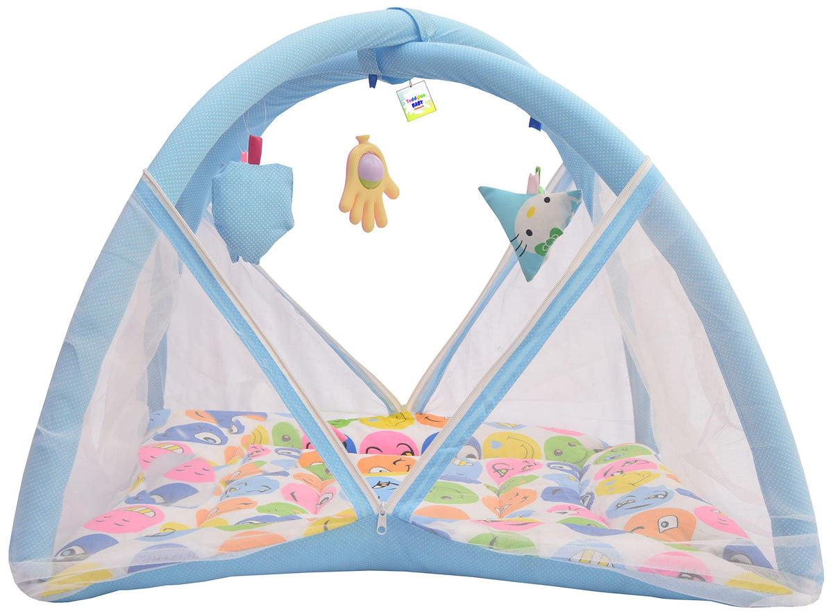 Toddylon Baby Play Gym New Born Baby Bedding|Mat with Hanging Toys|Mattress with Mosquito Net|Cotton Playing Mat|Playmats & Floo