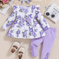 2T Girl Clothes 3T Toddler Girl Clothes Baby Girl Outfits Fall Cute Ruffle Shirt Top Floral Pants Set Infant Winter Clothes For