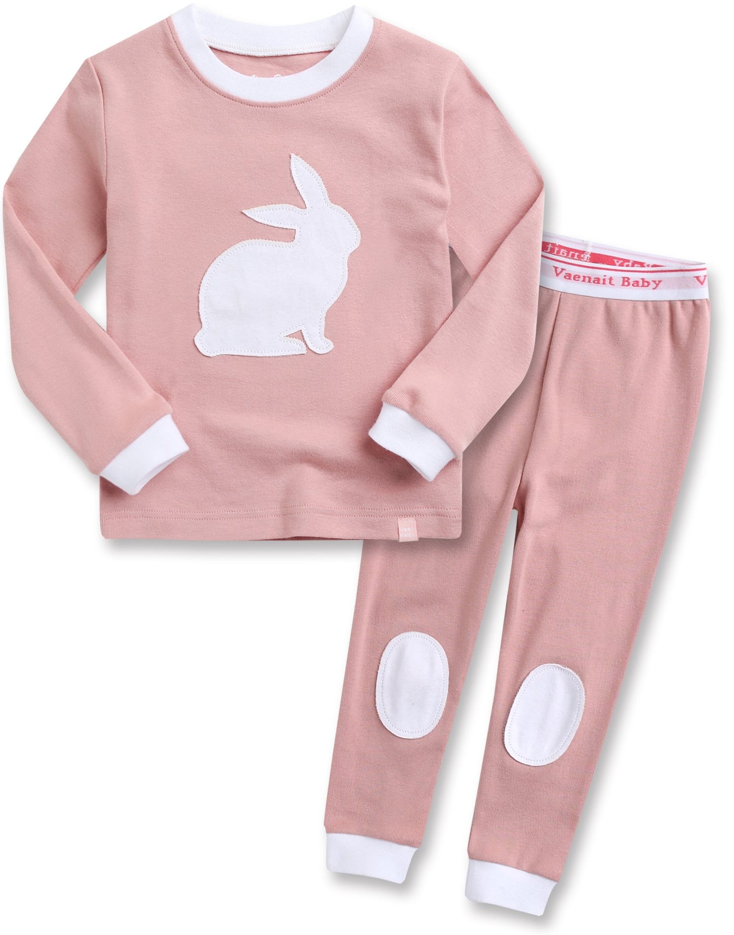 VAENAIT BABY Kids Girls 100% Cotton Sleepwear Pajamas 2pcs Set Bono Rabbit M