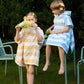 Tbezy Toddler Bath Towel Poncho Thick Cotton Striped Beach Towels For Kids Gifts (2-6, Pink)