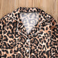 Toddler Baby Kids Satin Pajamas Set, Long Sleeve Button-Down Sleepwear Pjs For Girls (1T, Leopard)