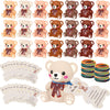 HyDren 144 Pcs Operation Christmas Rubber Bear Party Favors Includes 48 Squeak Floating Bath Toys Bulk 48 Cards 48 Elastic Bands