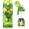Jarlson Kids Water Bottle With Straw - Charli - Insulated Stainless Steel Water Bottle - Thermos - Girlsboys (Dinosaur Star, 12