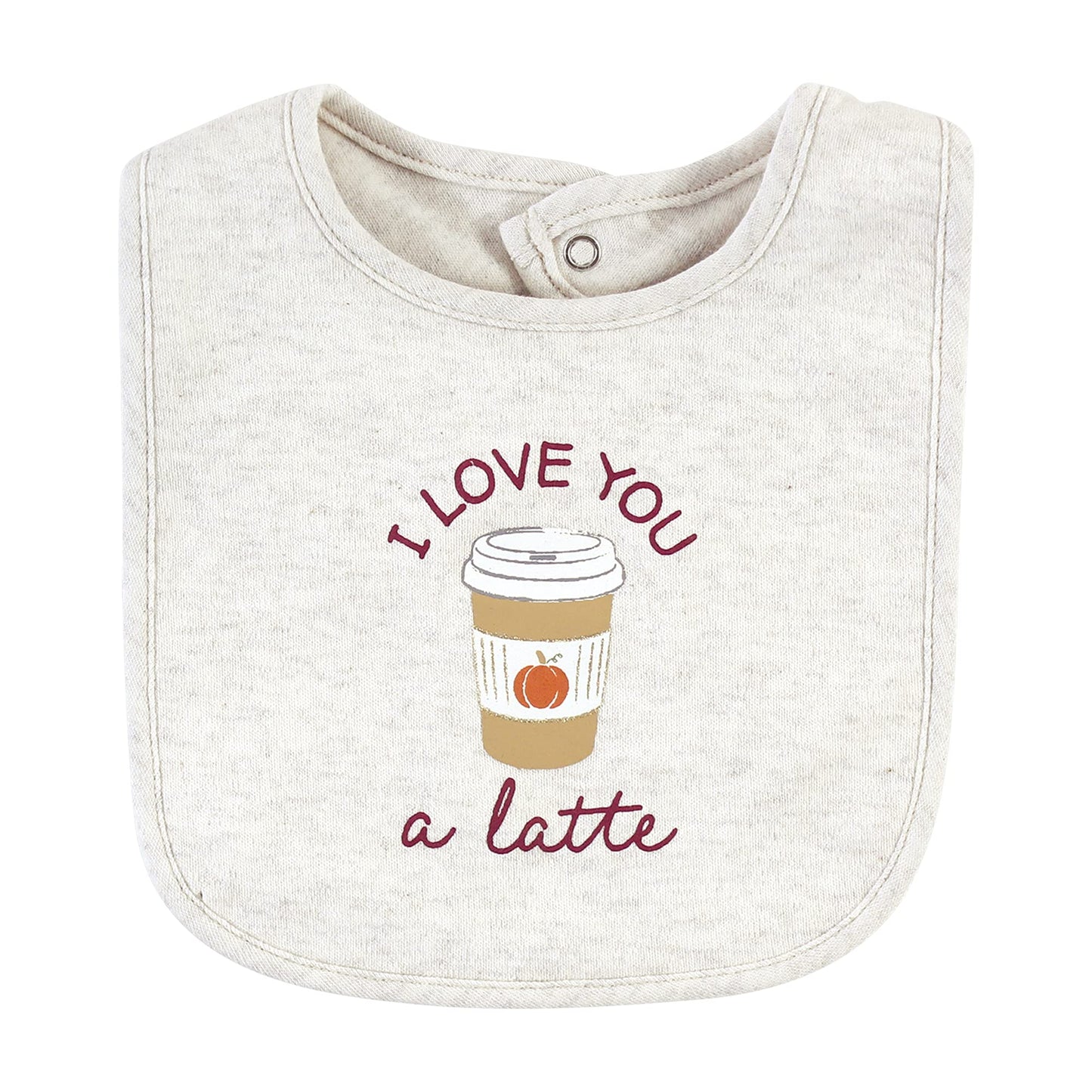 Hudson Baby Unisex Baby Cotton Bibs, Pumpkin Spice, One Size