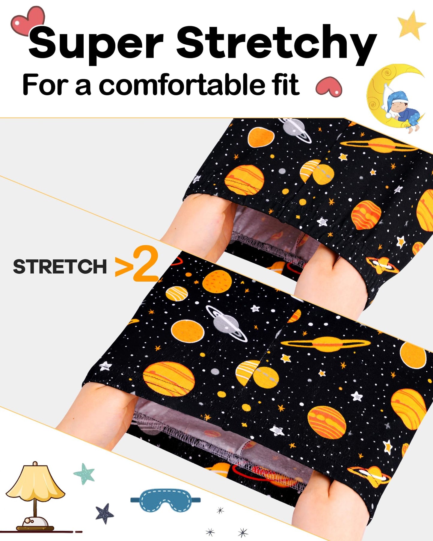 Daughter Queen Boys Pajamas 18-24 Months Summer Pjs Space Pj Sets Baby Toddler Cotton Short Sleeve Jammies Solar System Sleepwea