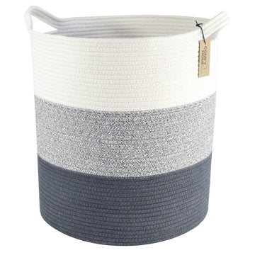 Comfy-Homi Xxl Large Laundry Basket With Handles Blanket Baskets Living Room|Woven Cotton Rope Decorative Basket Laundry Hamper