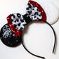 Clgift Cruella Minnie Ears,Pick Your Color, Iridescent Minnie Ears, Silver Gold Blue Minnie Ears, Rainbow Sparkle Mouse Ears,Cla