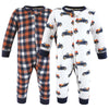 Hudson Baby Unisex Baby Cotton Sleep And Play, Pumpkin Truck, 0-3 Months