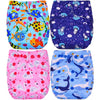 Bembika Baby Pocket Cloth Diapers Without Inserts, Reusable Cloth Diapers Washable Fitted Diapers One Size Adjustable Reusable N