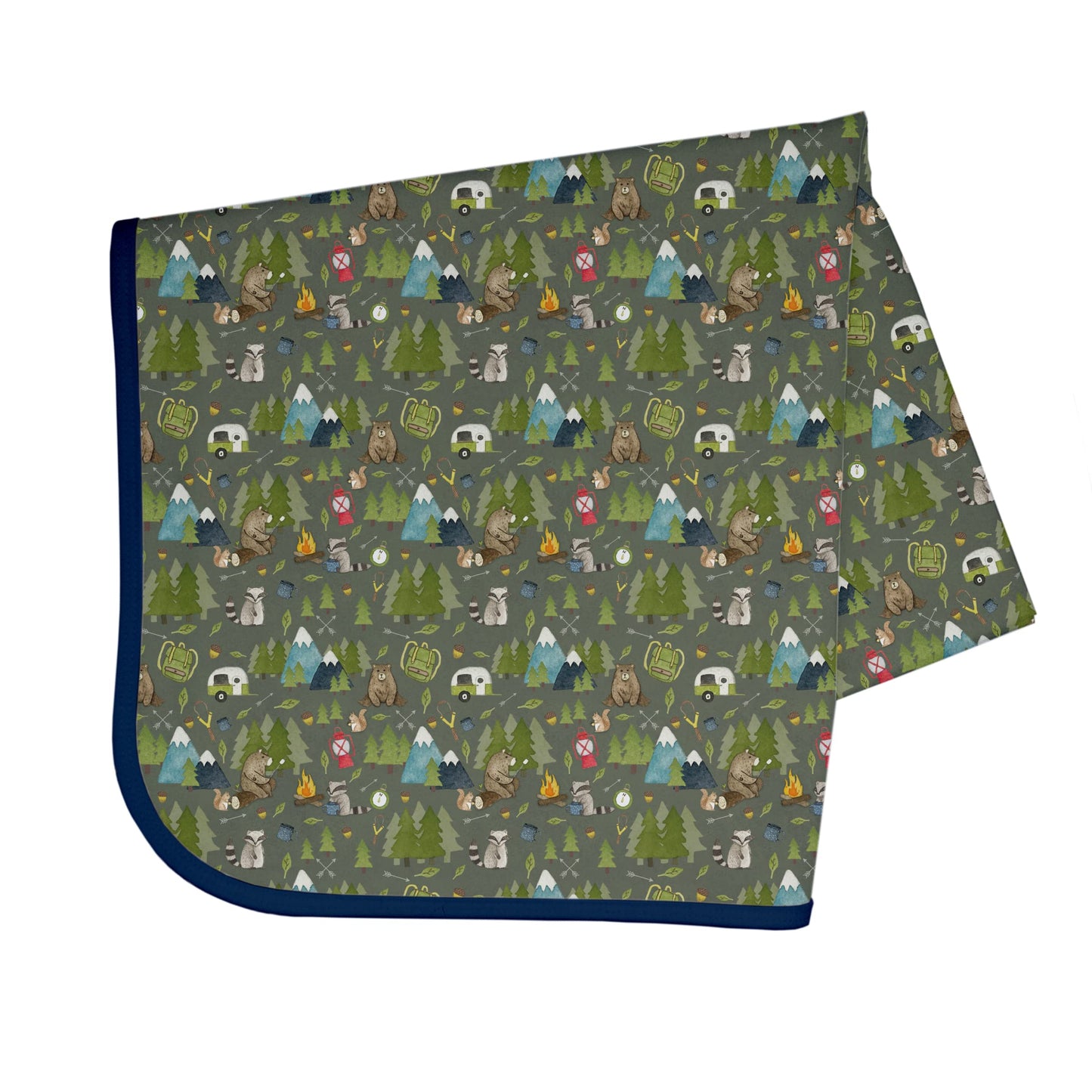Bapronbaby Camping Bears Splash Mat - Waterproof Catch-All For Under High Chairs, Floors, Tables, Playtime Or Arts & Crafts - Ma