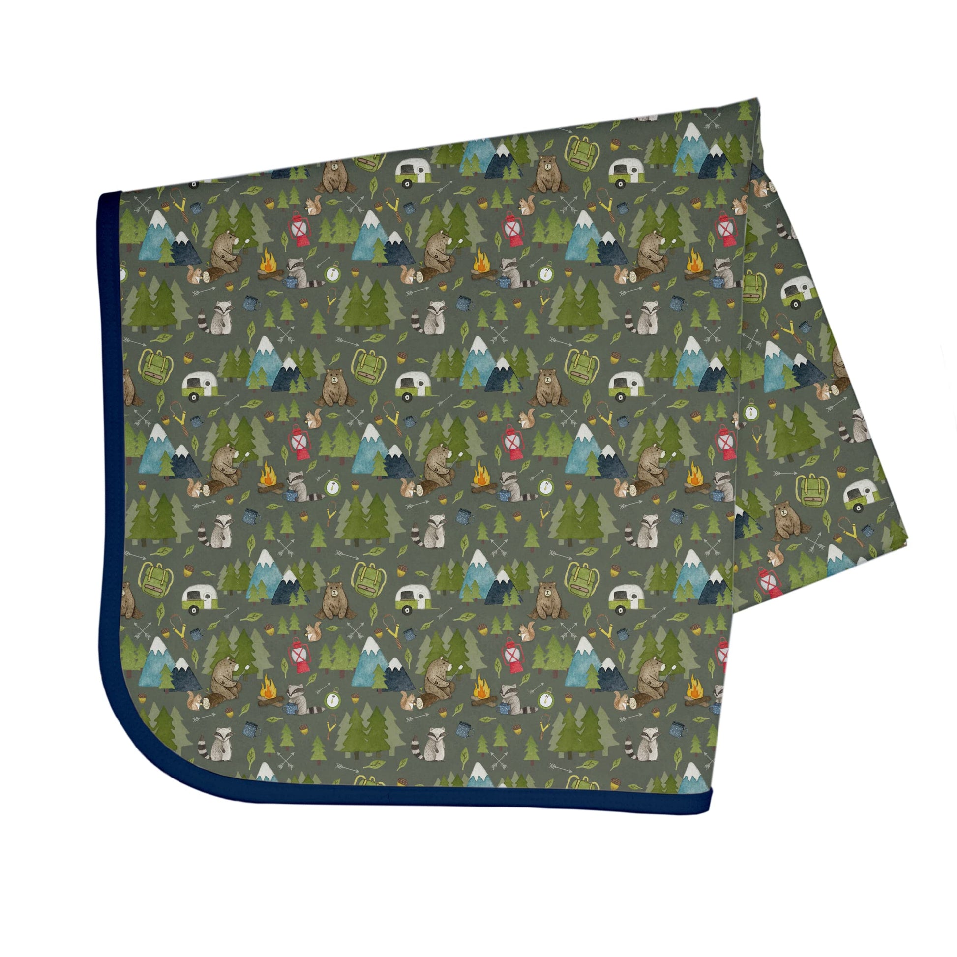 Bapronbaby Camping Bears Splash Mat - Waterproof Catch-All For Under High Chairs, Floors, Tables, Playtime Or Arts & Crafts - Ma