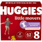 Huggies Size 8 Diapers, Little Movers Baby Diapers, Size 8 (46+ Lbs), 62 Count