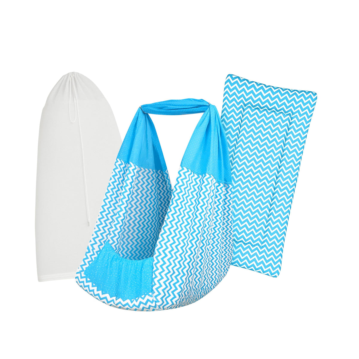 Beetot Baby Cradle Set Swing/Jhula (Thottil Cloth, Palna, Dolna) | Hanging Cradle Cloth With Removable Bed And Mosquito Net | Up