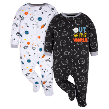 Gerber Baby Boys 2-Pack Sleep 'N Play Space Black Newborn
