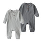 Baby Boy Girl 2 Pack Solid Romper Short/Long Sleeve One Piece Jumpsuits Clothes Sets (Dark Grey & Light Grey, 3-6 Months)