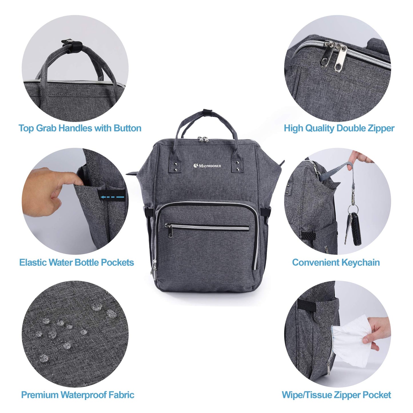 Besypro Baby Backpack Diaper Bag With Portable Changing Pad Multifunctional Large Unisex Nappy Changing Bags With Insulated Pock