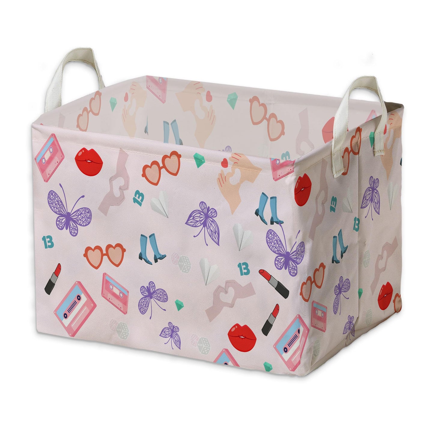 Music Storage Basket Popular Music Laundry Clothes Basket Popular Music Nursery Basket With Hard Bottom Square Toys Storage Box