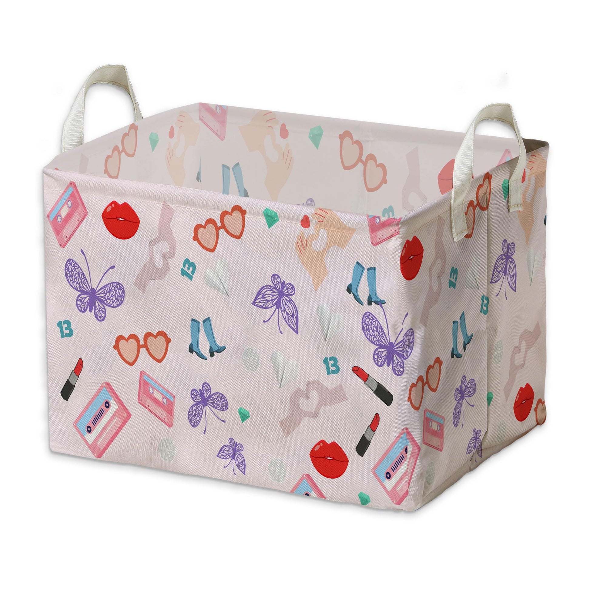 Music Storage Basket Popular Music Laundry Clothes Basket Popular Music Nursery Basket With Hard Bottom Square Toys Storage Box