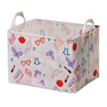 Music Storage Basket Popular Music Laundry Clothes Basket Popular Music Nursery Basket With Hard Bottom Square Toys Storage Box