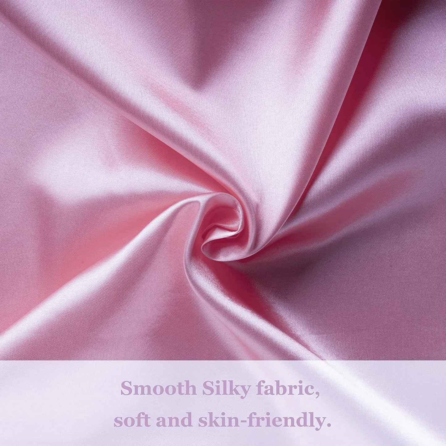 2 Pack Zippered Satin Pillowcaes Luxury And Silky Soft Travel Zip Pillow Cases (Queen, Pink)